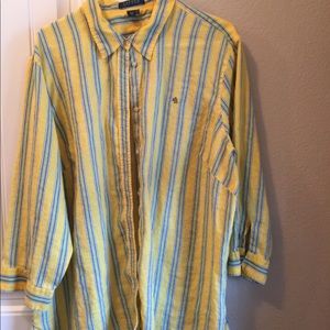 Women’s 3X Ralph Lauren striped linen blouse.